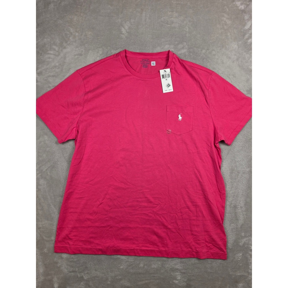 Polo Ralph Lauren T-Shirt Mens XL Pink Classic Fit Pocket Short Sleeve Tee
